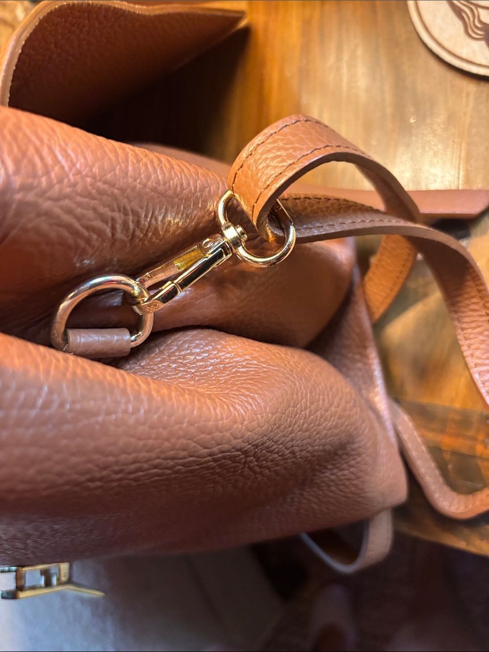 Cheval 100% Genuine Pebbled Leather Crossbody Bag in Brown - Picture 10 of 16